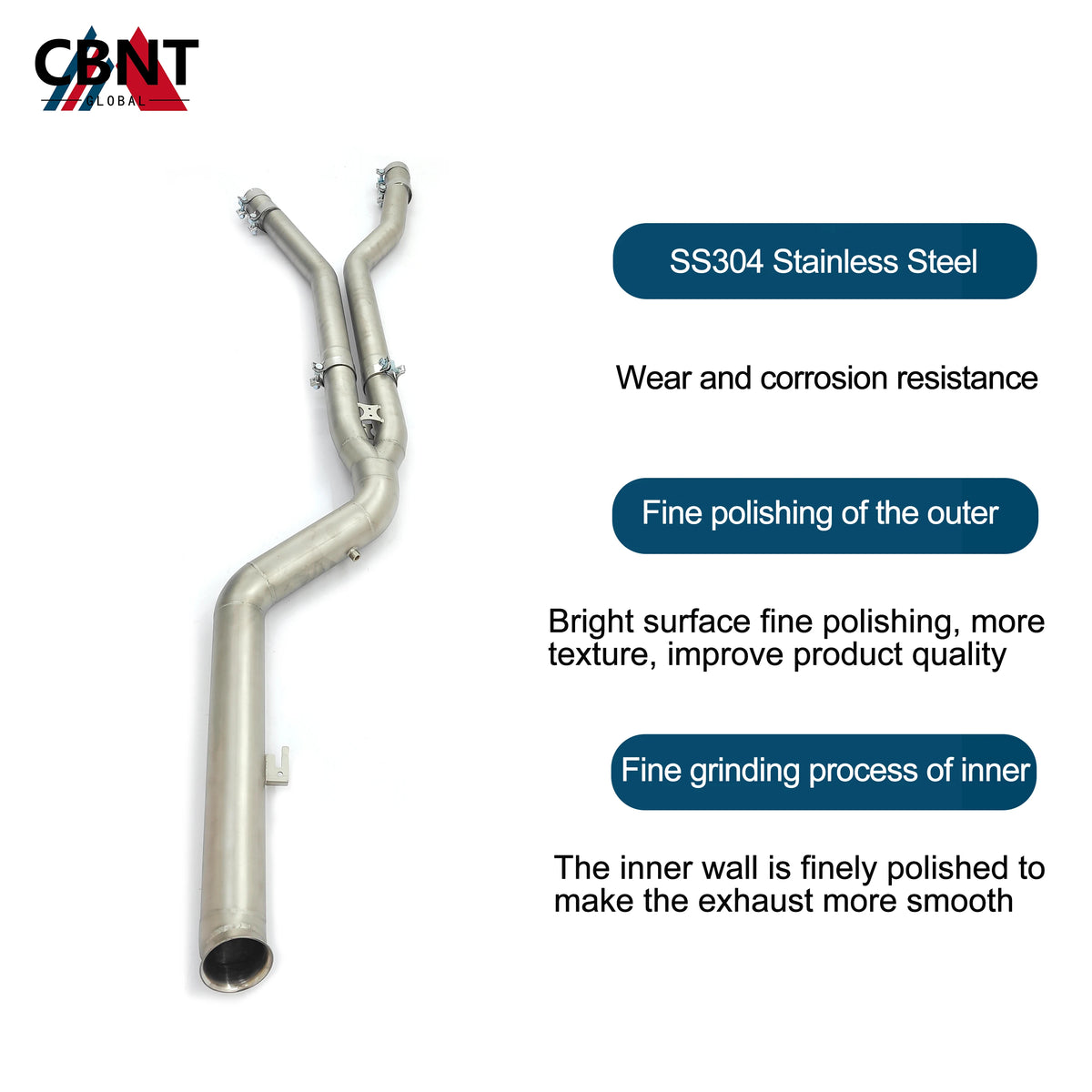 CBNT Exhaust Systems for BMW M240i G42 M340i G20 M440i for Toyota Supra A90 B58 3.0T Mid Pipe & Downpipe Exhaust Pipe