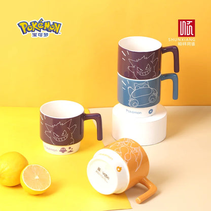 Pokémon Licensed Cartoon Ceramic Mugs Stackable Coffee Milk Tea Cups Kids Coffee Cups Breakfast Milk Juice Cup