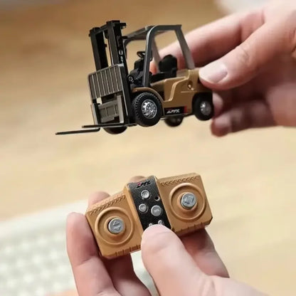 New 1/64 Remote-Controlled Alloy Forklift Engineering Vehicle Tabletop Toys Model Collection Gift For Boy Exquisite Birthday gif