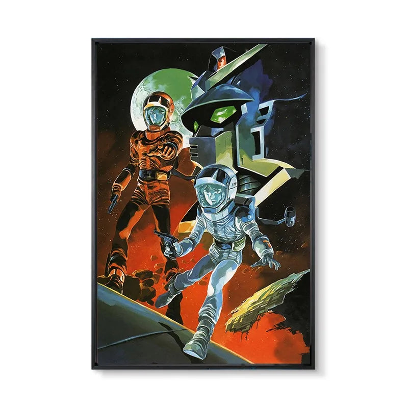 Gundam UC 0079 Frameless Canvas Print  Amuro RX-78 Poster Merchandise - Decorative Wall Art for Bedroom and Headboard