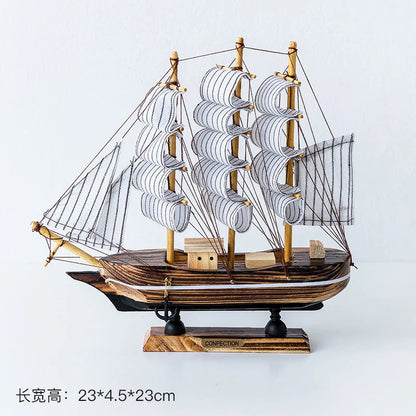 Wooden Sailboat Model Handcrafted Coastal Nautical Decor Table Centerpiece For Living Room Office Desk Gift For Adults And Teens