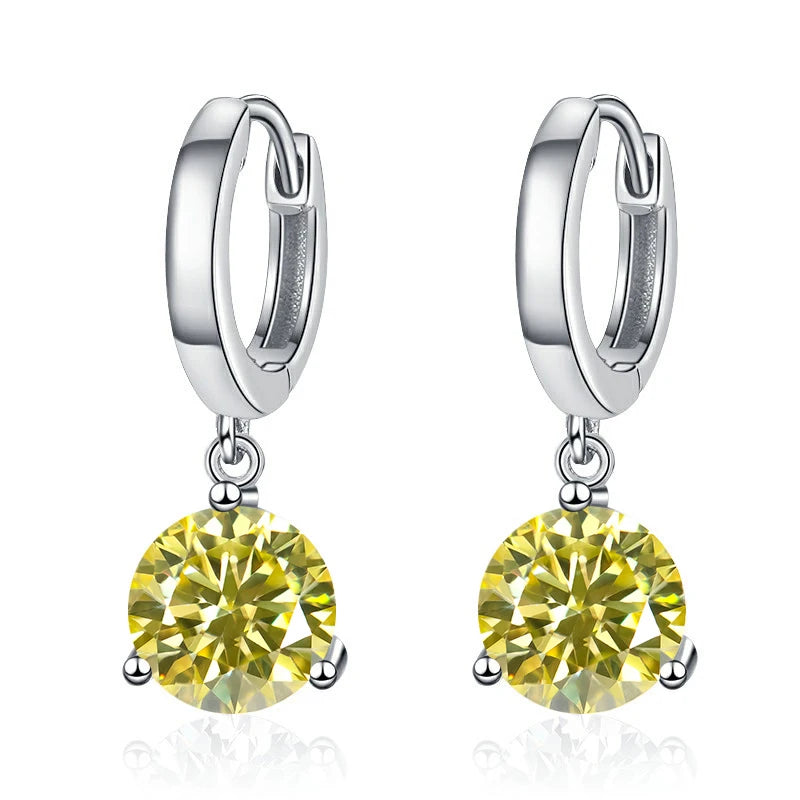 1ct/ 2ct/4ct Moissanite Diamond Earrings S925 Sliver Orginal Drop Earring Wedding Bride Jewelry with Certificate for Women