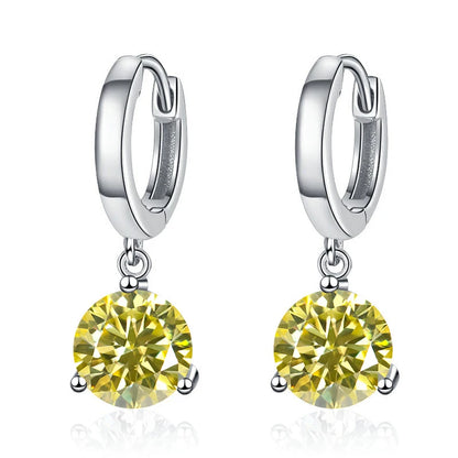 1ct/ 2ct/4ct Moissanite Diamond Earrings S925 Sliver Orginal Drop Earring Wedding Bride Jewelry with Certificate for Women