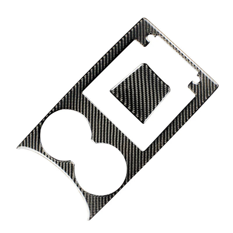 Accessories For Porsche Macan Carbon Fiber Car Inner Control Gear Shift Panel Water Cup Holder Cover Trim Decoration Car Sticker