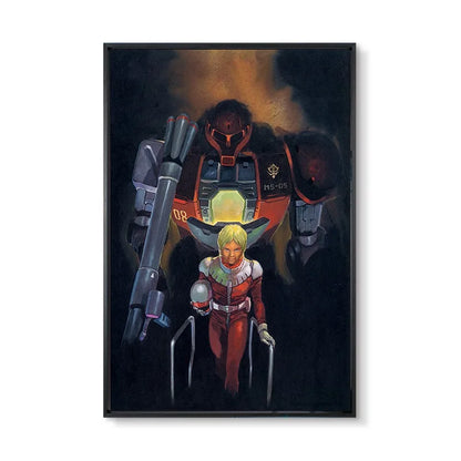 Gundam UC 0079 Frameless Canvas Print  Amuro RX-78 Poster Merchandise - Decorative Wall Art for Bedroom and Headboard
