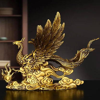 Full Copper Phoenix Ornament Living Room Housewarming Decorations