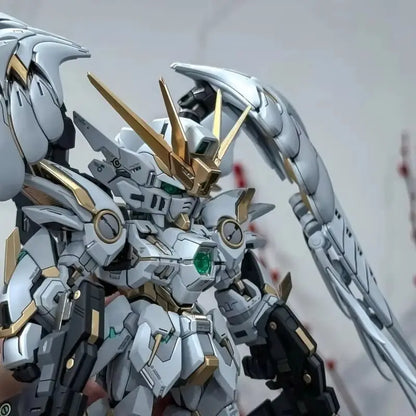 Mgsd Wing Zero Ew Snow White Version Angel Feather Drop Mech Assembly Model Kit Action Figure Decoration Doll Boy Toy Gift