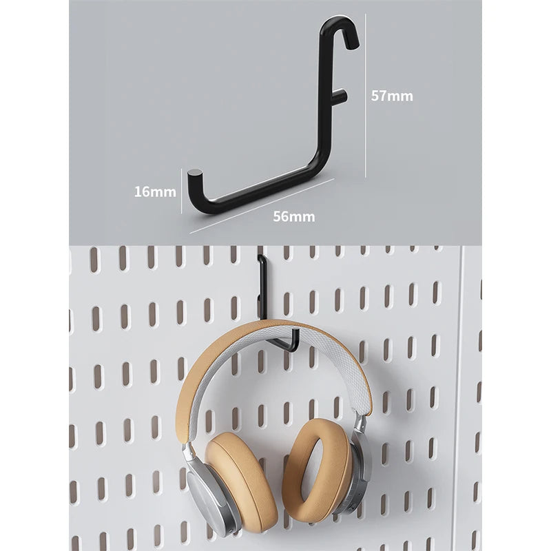 No-Drill Gaming Room Pegboard, Wall Organizer for Controller, Headphone & Keyboard Stand, Multi-Functional Display Storage Rack