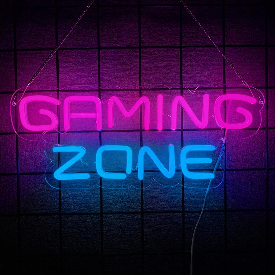 Game Neon Sign Gaming LED Neon Lights for Wall Decor USB Light Up Signs for Game Room Man Cave Teen Boy Bedroom Decorations Gift