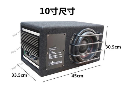 Car pure subwoofer car 8 inch 10 inch 12V trunk subwoofer has a modified audio with amplifier