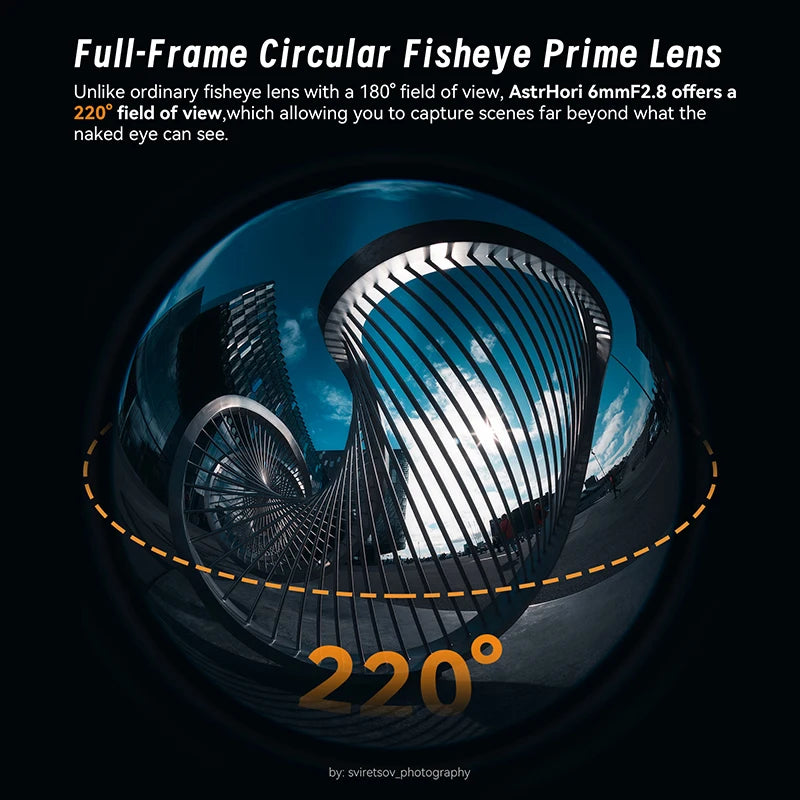 AstrHori 6mm F2.8 Full Frame Circular Fisheye Ultra Wide Angle Manual Prime Camera Lens for Sony E Canon RF Nikon Z Lumix Mount