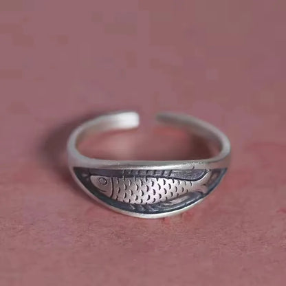 VENTFILLE 925 Sterling Silver Rings INS Fashion Hip Hop Vintage Couples Hollow Lines Punk Thai Silver Party Adjustable  Jewelry