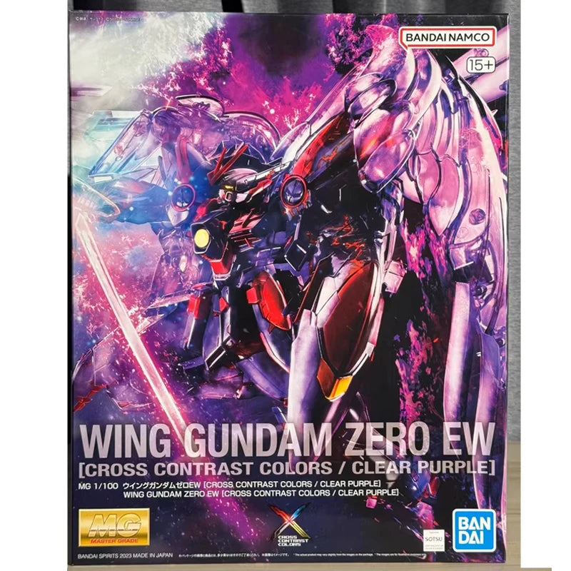 Fast Shipping Bandai Anime MG Wing Gundam Zero EW [Contrast Color/Light Purple Heart] Original Action Figure Children's Toy
