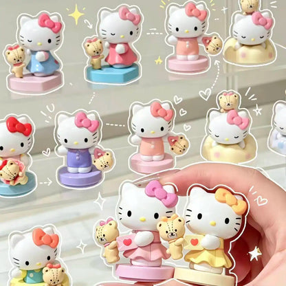 MOETCH Sanrio Hello Kitty Companion Memory Themed Cute Bean Mystery Blind Box Gifts Toy Model Anime Figures Collect Ornaments