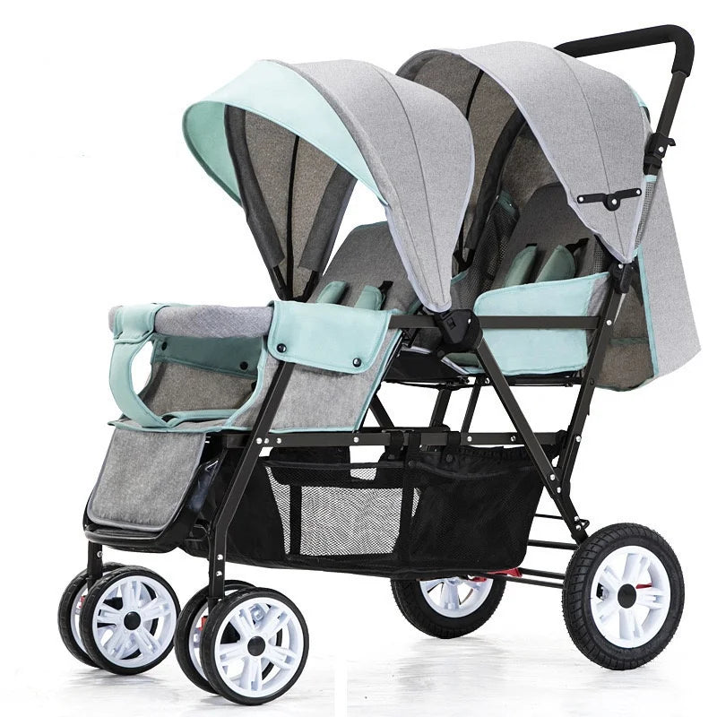 Top Selling lightweight twin baby stroller, poussette double baby stroller can sit and lie down,high quality stroller for 0-36m