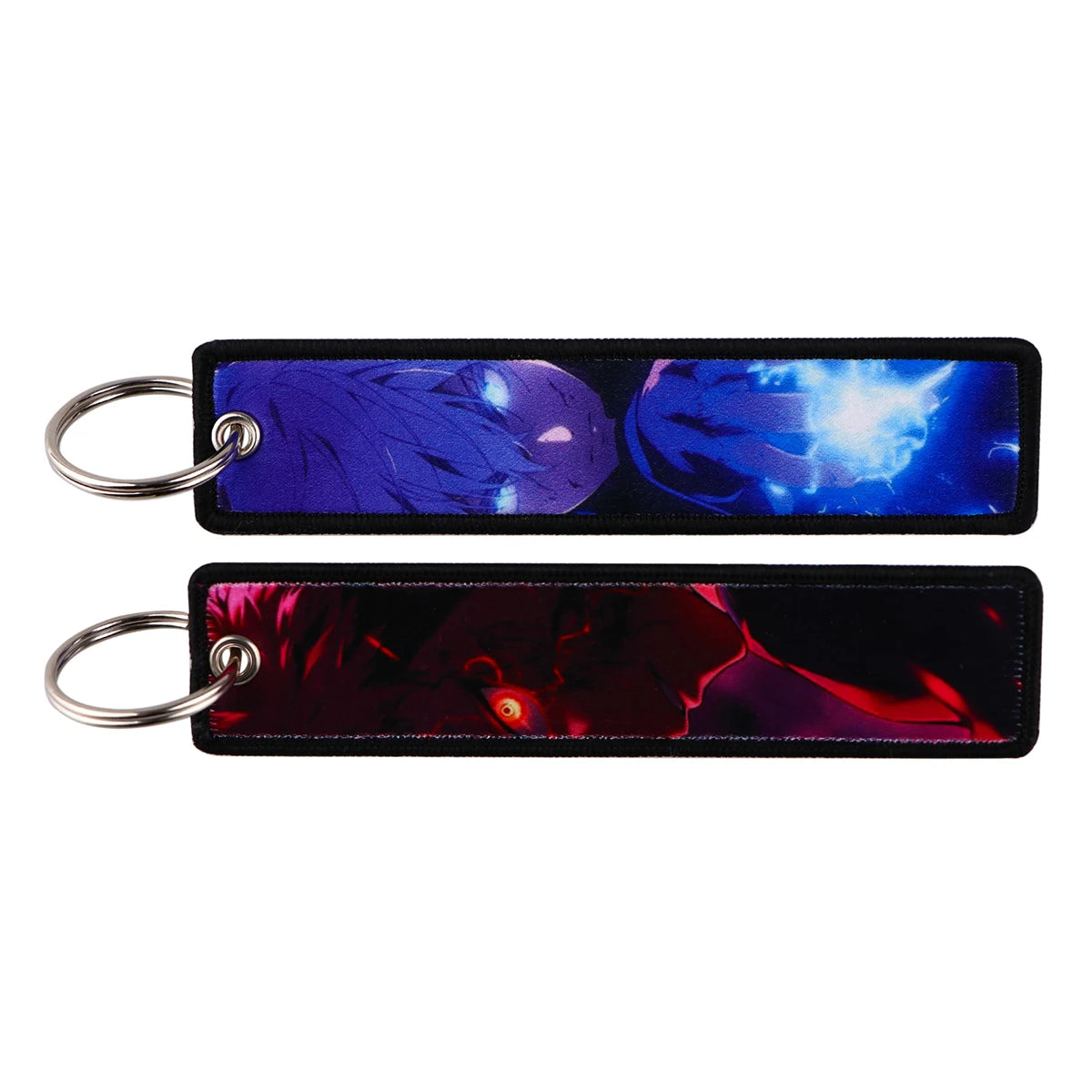 Cool Man Embroidery Key Fobs Keychains for Women Anime Key Tags Keyring Accessories Toys Gift