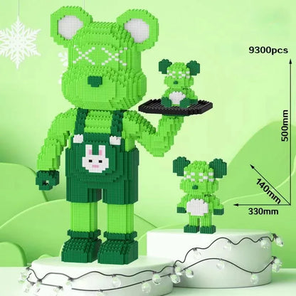 Violent Bear Building Blocks Couple's Tray Small Particle Assembled Toy High Beauty Ornament Holiday Birthday Gift