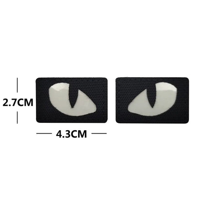 Cat Eyes Glow In Dark Patches Infrared IR Reflective Rubber Appliqued For Hats Helmet Uniform Backpack