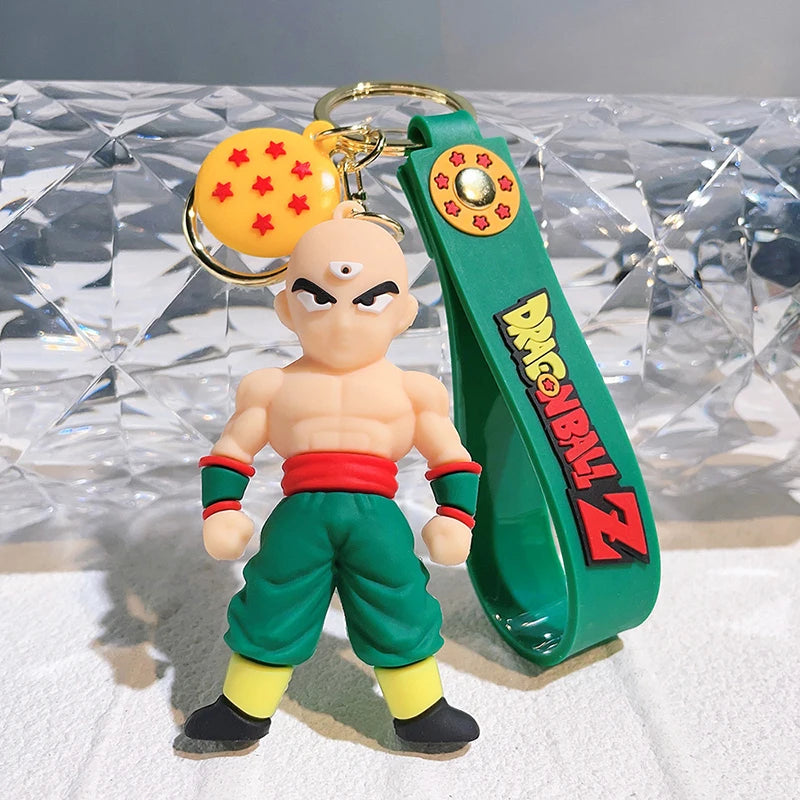 Anime Dragon Ball Keychain Ewelry Son Goku Vegeta Piccolo Action Figures Cute Keyring Bag Pendant Car Ornament Accessories Gifts