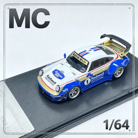 MC 1/64 Alloy RWB 964 High Wing High-Wing Replica Car Model Figurine, Collectible Decorative Item, Boys' Gift