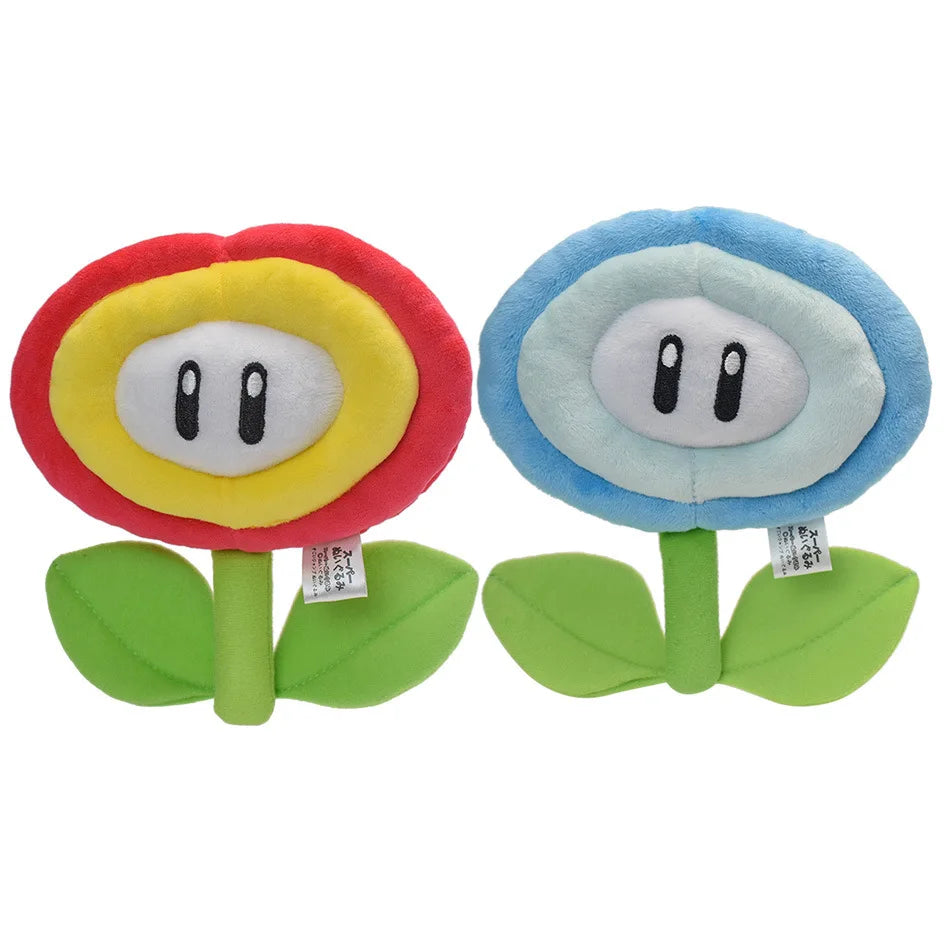 Super Mario Sunflower, Yellow Star, Orange Flame Flower, Blue Ice Flower, Five-pointed Star Simulation Plush Soft Stuffed Gifts