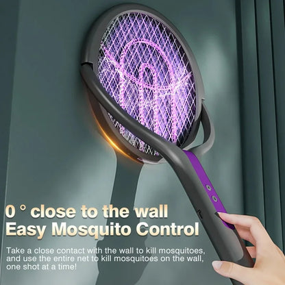 Multi functional 2-in-1 mosquito killer lamp angle retractable mosquito swatter USB rechargeable mosquito swatter bat swatter