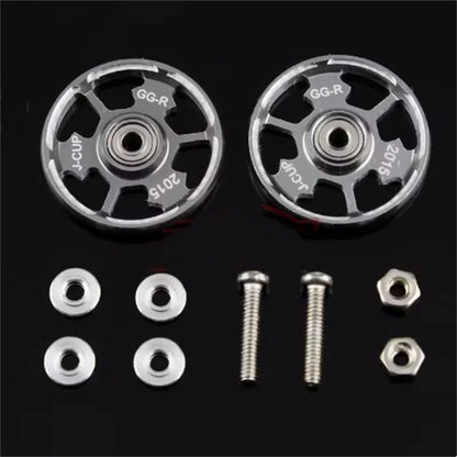 Homemade Tamiya 4WD modified accessories 2015 aluminum alloy lettering hollow guide wheel with gasket screws