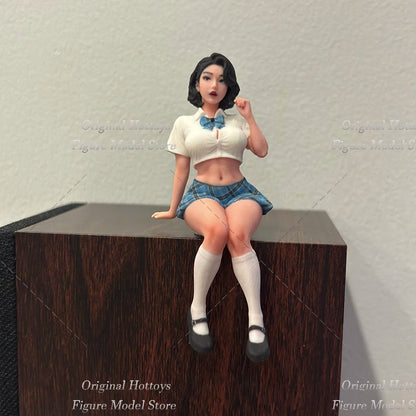 1/64-1/16 Scale Female Soldier Short Hair Uniform Girl Mini Realistic Sculpture Full Set About 2.3-9.1cm Action Figure Doll