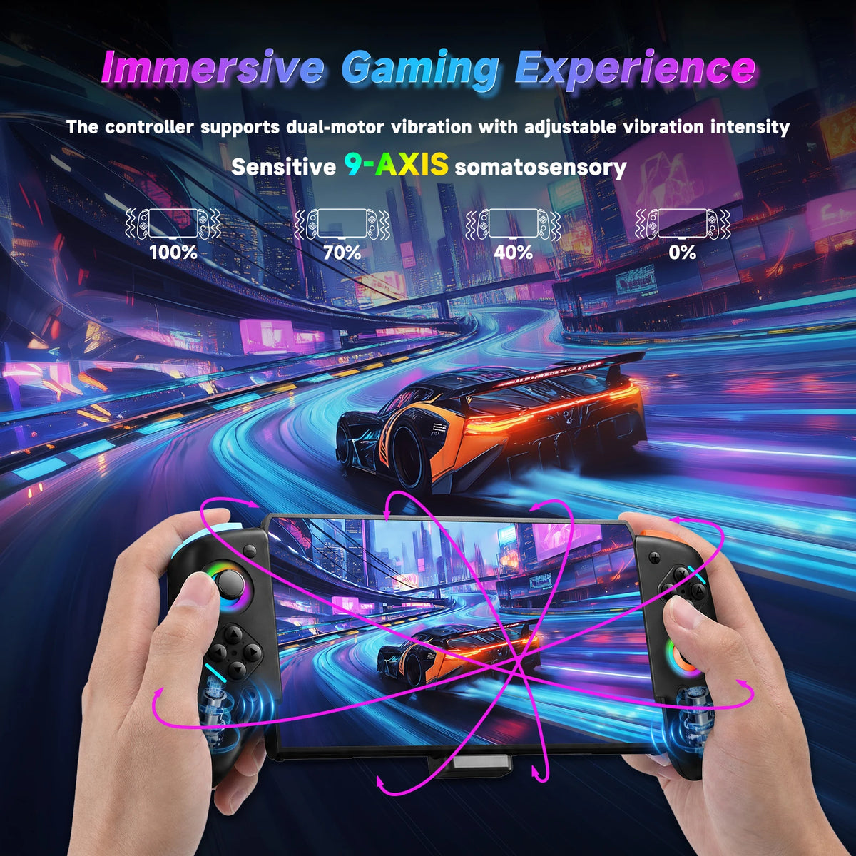 Controller For Nintendo Switch 2/Joycon One-piece Joypad,Wired RGB Gamepad 9Axis Gyro Dual Shock Turbo Programable Game Pad Grip