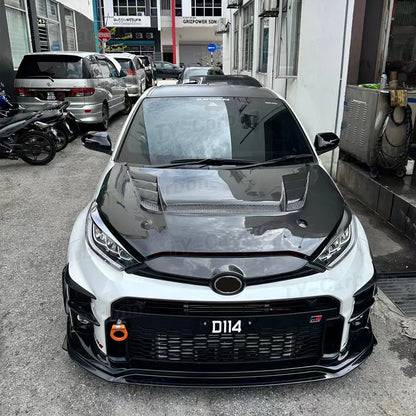 Real Carbon Fiber Front Hood Cover For Toyota GR Yaris GXPA16 2020+ VRS Car Front Engine Hood Bonnet Air Vent Cover Bodykit FRP