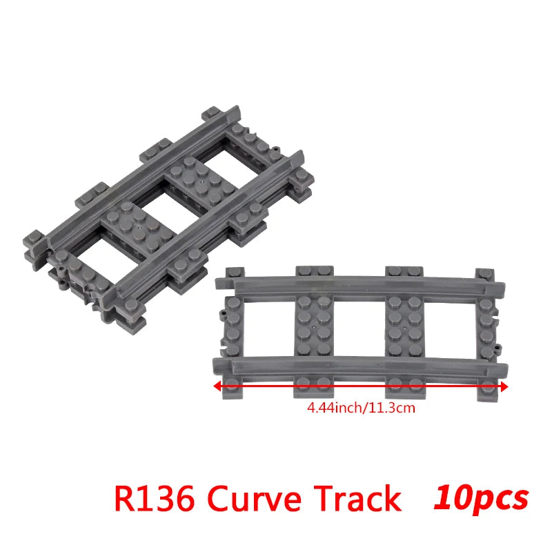 MOC City Bricks Train Flexible Construction Parts Railway Curve Track Building Blocks Model Accessories Compatible with 53401
