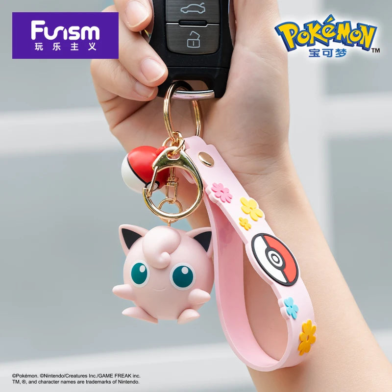 6Style Pokemon Anime Pikachu Gengar Meowth Keychain Car Key School Bags Backpack Decorations Pendant Desktop Decoration Toy Gift