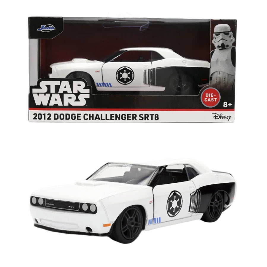 Jada 1:32 Star Wars Rides Diecast Cars - Ford GT Boba Fett, Dodge Challenger Stormtrooper, VW Beetle R2-D2, Collectible Gift Toy