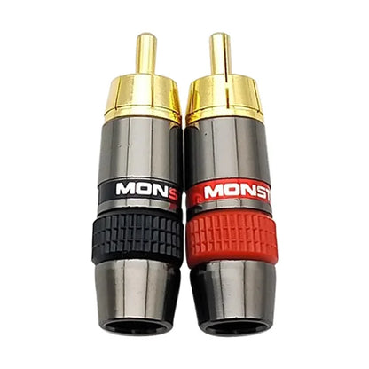 2/4/8/PCS Gold-Plated Monster Copper RCA Male Plug Lotus Solder Plug Extension Socket RCA Wiring Audio And Video Red Black