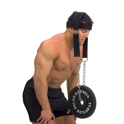 Padded Neck Training Head Harness with Chain Weight Load Lifting Chin Head Exerciser Straps Gym Bodbuilding Fitness Equipment