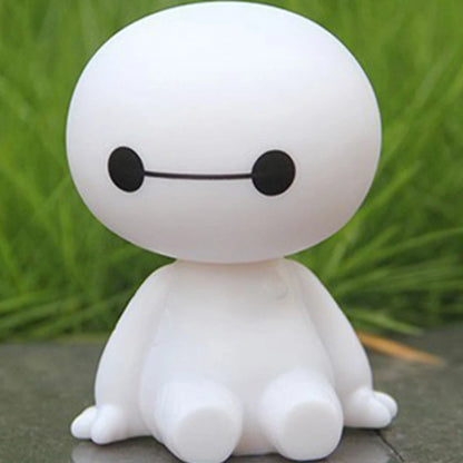 Car Ornaments Cute Shaking His Head Big White Robot Doll Car Ornaments Toy Accessories