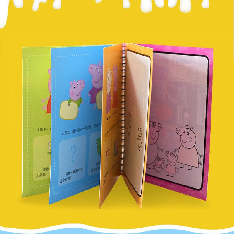 Peppa Pig Watercolor Painting Book Baby Brainstorm Development Graffiti Water Sketchpad Children's Toy Birthday Gift