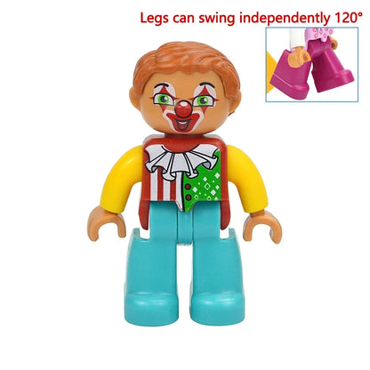 Figures Dolls Big Size Building Blocks Family Action Workers Doctor Police Farmer Compatible Large Bricks Duploes Kid Toys