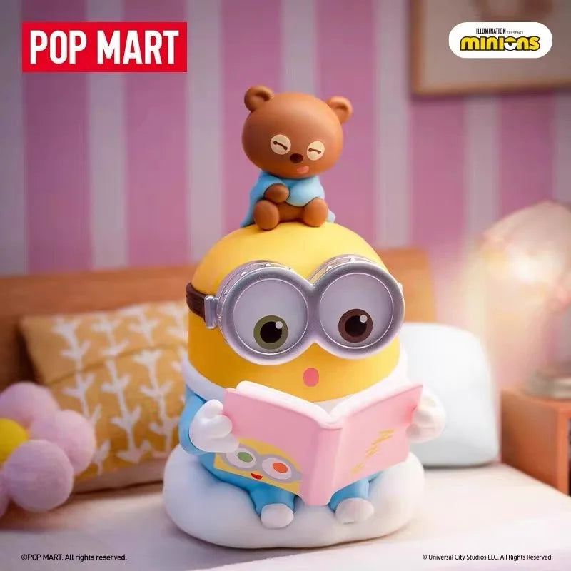Hot Original POP MART Minions Bedtime Stories By Bob And Tim Series Blind Box Anime Figure Mystery Box Desktop Toy Surprise Gift