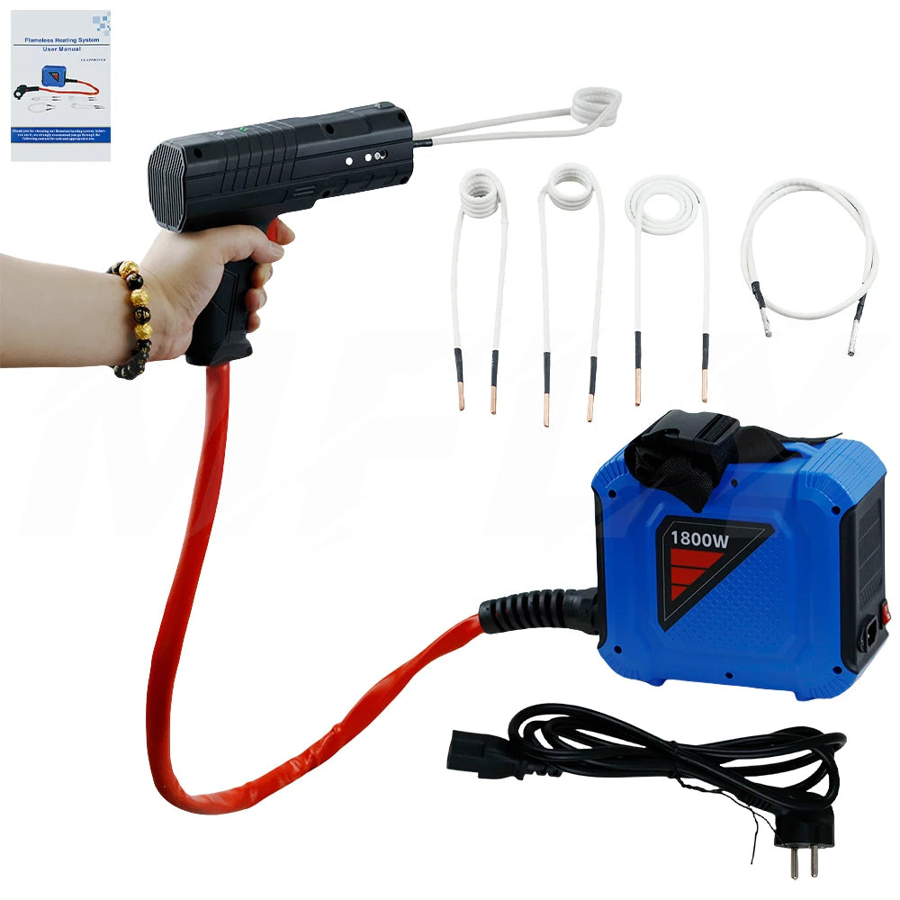 1800W Magnetic Induction Heater Kit 110V 220V Automotive 1800W Flameless Heat Induction Heating Machine Car Repair Remover Tool