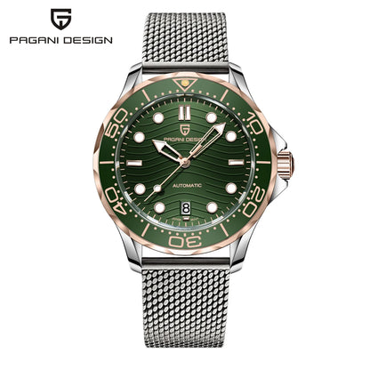 2025 New PAGANI DESIGN Diving Mens Watches Gold Luxury Automatic Watch For Men Mechanical Wristwatches AR Sapphire Ceramic Bezel