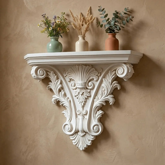 Creative 3D Printing Floating Shelf Unique Retro Gothic Wall Decor Carving Decorative Plant Display Stand Living Room