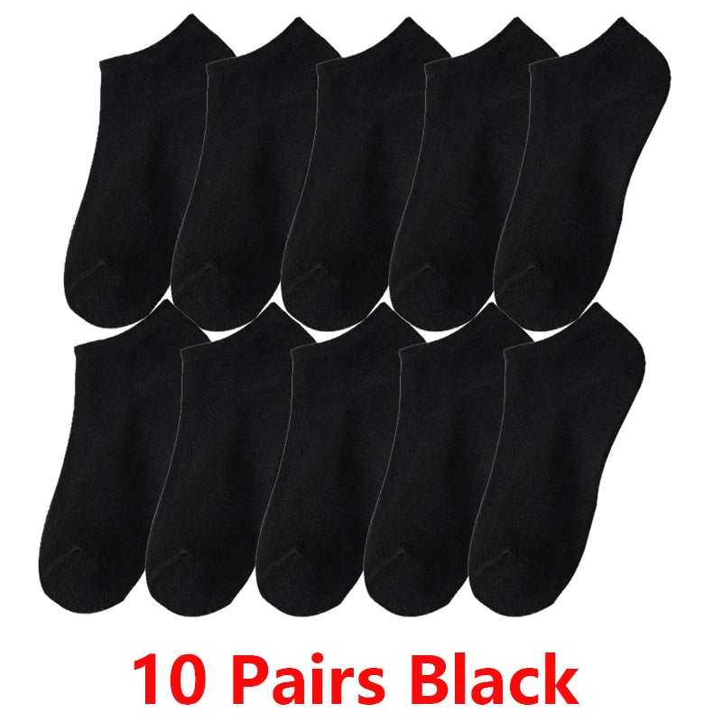 10/30/50 Pairs Summer Boat Socks For Men Non-slip Silicone Invisible Cotton Socks Breathable No-Show Slippers Sport Ankle Socks