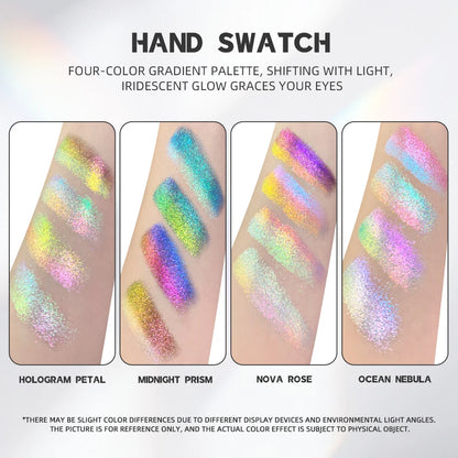 SHEEN EFFECT Cosmetics Multi-Chrome Chameleon Shift Eyeshadow Palette - Sheen Effect, Duochrome Metallic Glitter, Assorted Plast