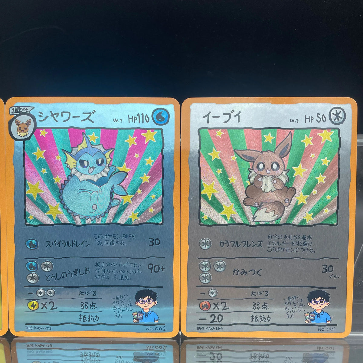 DIY Anime PTCG Self-made Original Vintage Hand-Drawn Style Eeveelutions Umbreon Jolteon Eevee Game Collection Card Birthday Gift