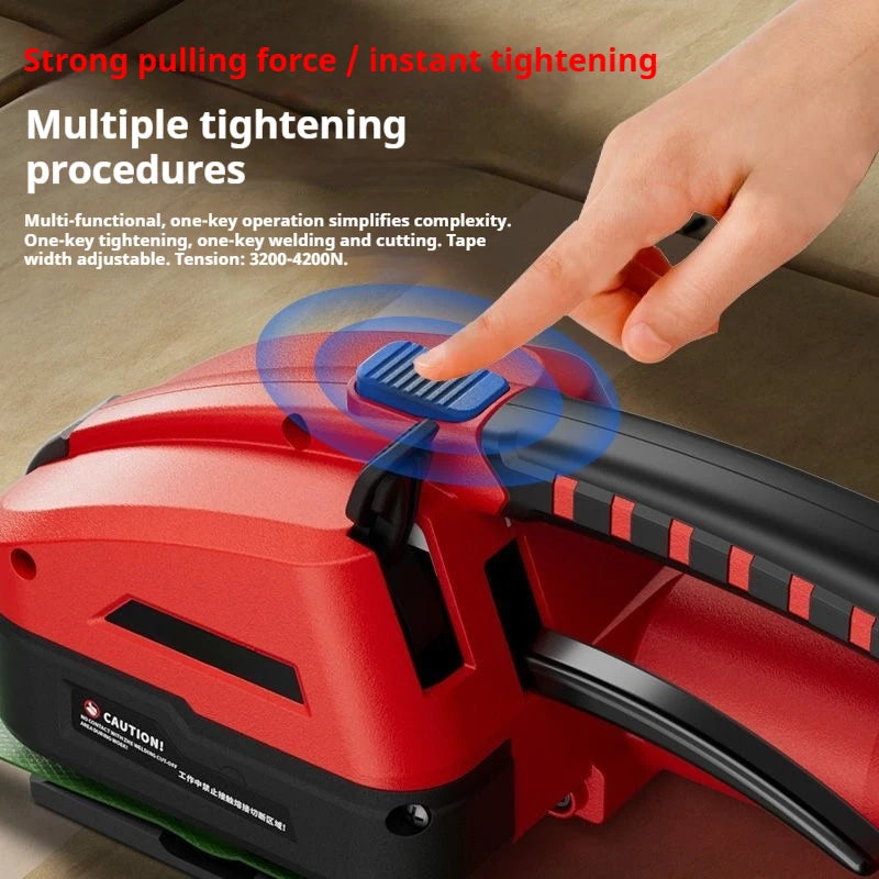 18V Electric Strapping Machine Cordless Automatic Friction Welder Tensioner Packing Tool for PP PET Band Logistics Warehouse
