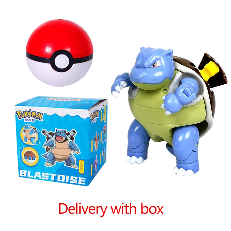Pokemon Figure Dragonite Gengar Mew Snorlax Lapras Pokeball Elf Ball Deformation Toy Pikachu Monster Educational Doll Kids Gift