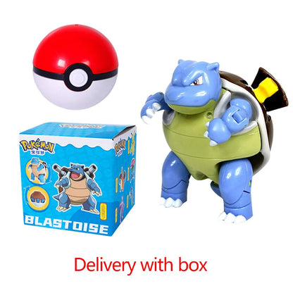 Pokemon Figure Dragonite Gengar Mew Snorlax Lapras Pokeball Elf Ball Deformation Toy Pikachu Monster Educational Doll Kids Gift