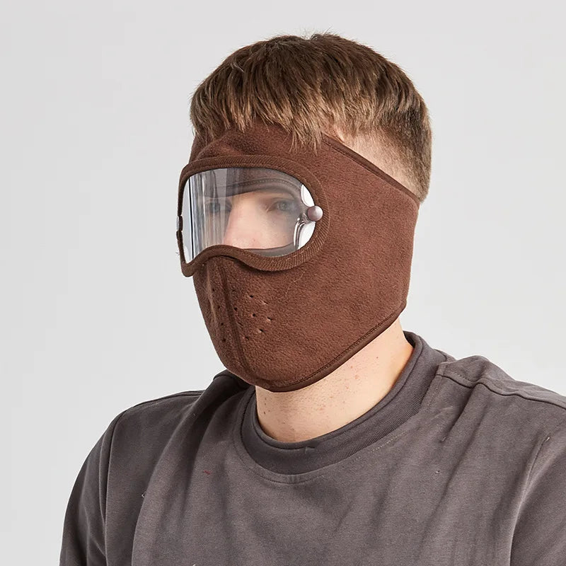 Winter Windproof Anti -dust Full Face Mask Cycling Ski Breathable Masks Eye Shield High Definition Anti Fog Goggles Hood Cover