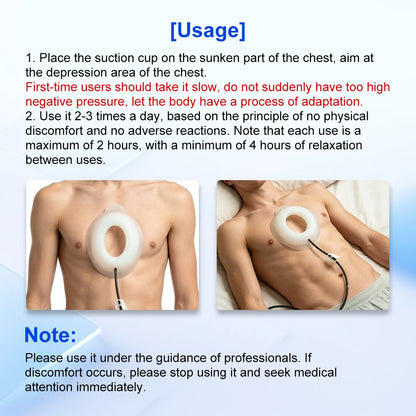 Pectus Excavatum Vacuum Bell with Automatic Pump Pectus Excavatum Orthosis Brace for Sunken Chest Thoracic Depression Support